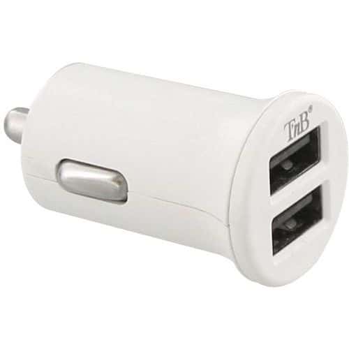 Oplader sigarettenaansteker 2-poorts 12W USB-A compact - T'nB