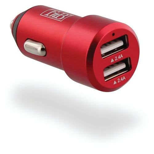 Autolader voor sigarettenaansteker 2 USB-A 24W Race - T'nB