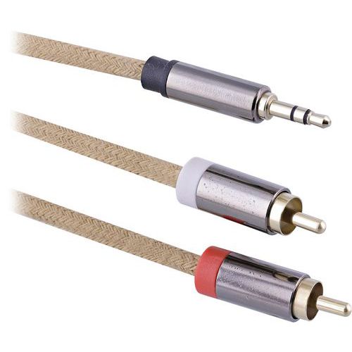 Kabel jack 3,5 mm mannelijk naar 2 RCA mannelijk touw - T'nB