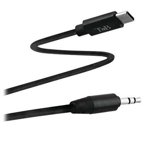 Kabel USB-C naar jack 3,5 mm nylon - T'nB