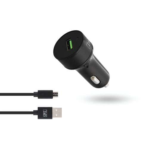 Auto snellader 18W sigarettenaansteker en kabel micro USB - T'nB