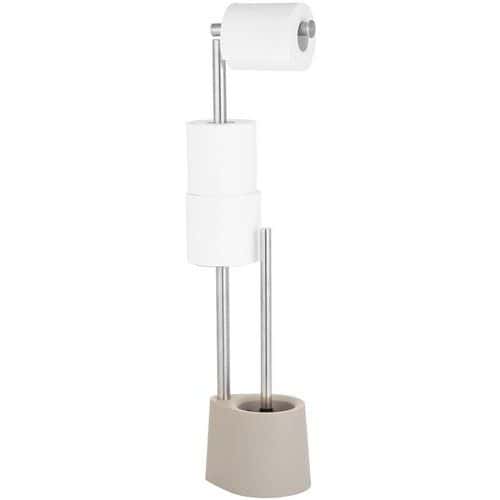 Standaard met toiletborstel + voorraad + toiletrolhouder - Arvix