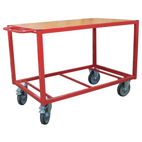 Plateauwagen hout - Wielen van TPE - Draagvermogen 500 kg - FIMM