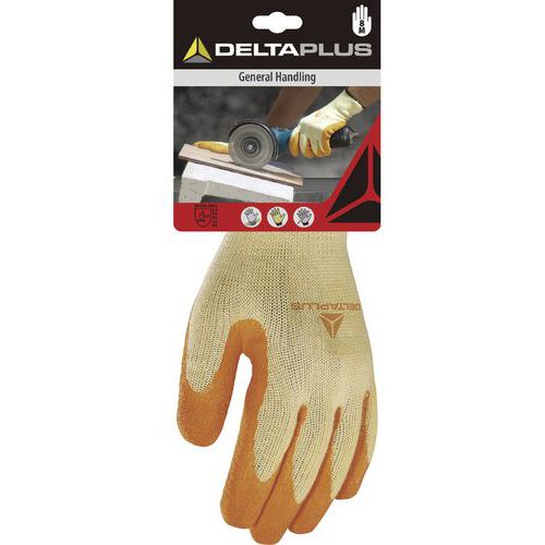 Handschoen gebreid katoen/polyester handpalm latex-coating