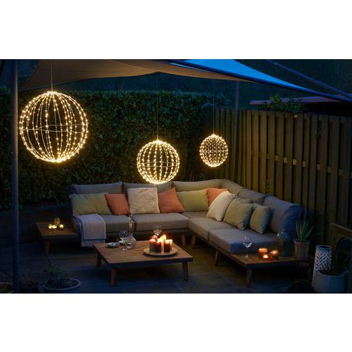 Decoratieve witte led-kerstbal met timer