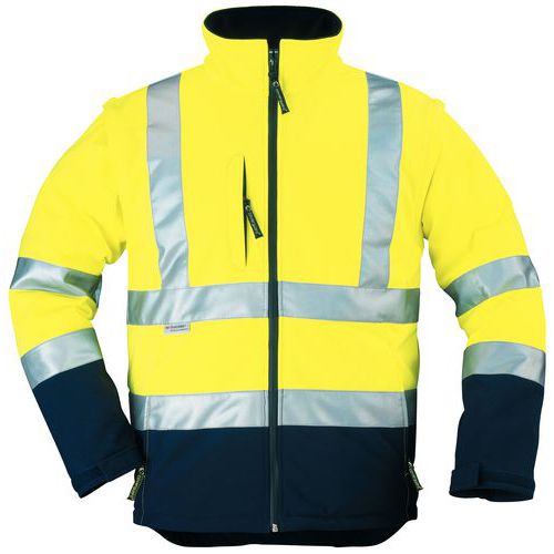 Werkjack van softshell met hoge zichtbaarheid