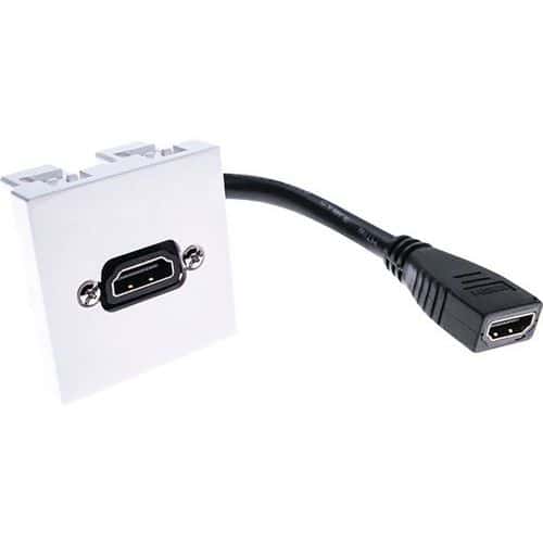 Wand aansluitpaneel 45 x 45 met haakse HDMI-kabel - 10 cm