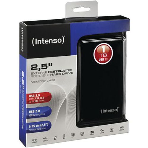 Externe harde schijf. 2,5 USB 3.0 - 1 Tb - zwart - Intenso