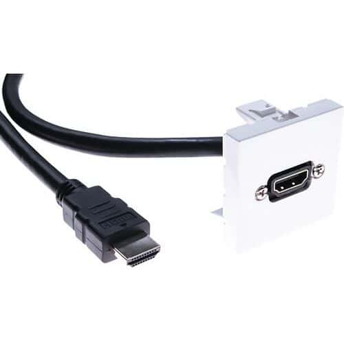 Wand aansluitpaneel 45 x 45 met haakse HDMI-kabel - 15 m