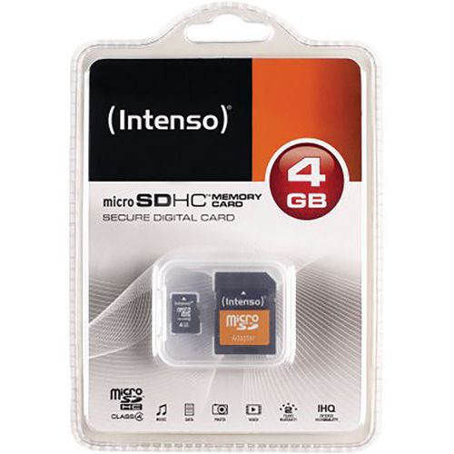 Kaart MicroSDHC 4 GB klasse 4 - INTENSO