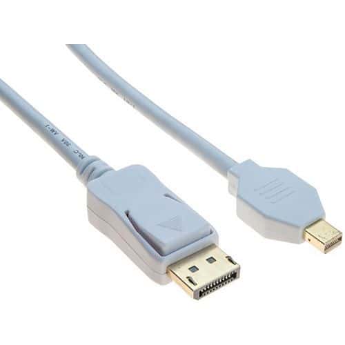 Kabel Displayport en mini displayport 1.2 wit - 2 M