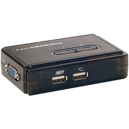 Switch pocket KVM VGA/USB 2 poorten met kabels