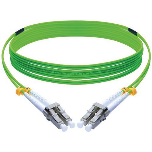 Duplex jumper 2,0 mm OM5 LC-UPC/LC-UPC groen - 1 m