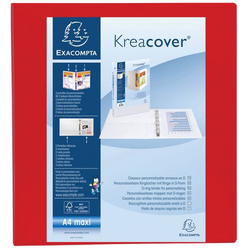 Ringmap Kreacover PP met 4 D-ringen - A4 maxi - Exacompta