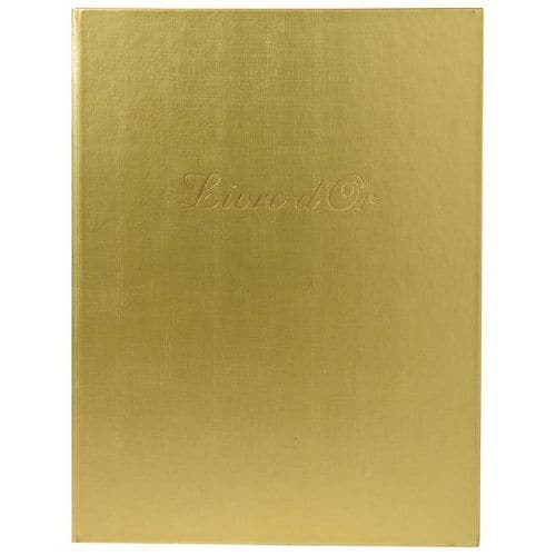 Gastenboek Balacron kaft met opschrift Livre d'Or 27x22cm verticaal