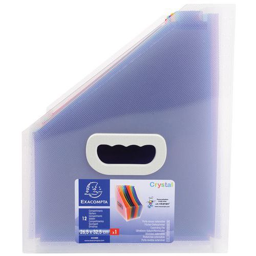 Tijdschriftenhouder Crystal PP 12 tabs Exacompta