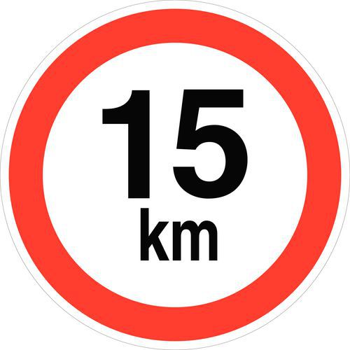 Signaalpictogram - Maximum snelheid 15 km/u - Polypropyleen