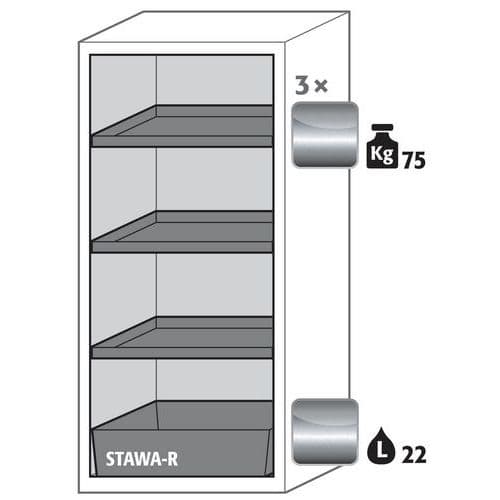 Veiligheidskast S-CLASSIC-90 - met opvangbak - 596mm - Asecos