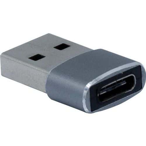 Slanke adapter USB-A 2.0 mannelijk - USB-C vrouwelijk - Dacomex