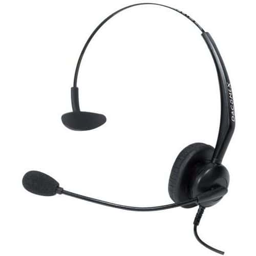 Headset met snoer, flexibele microfoon met ruisonderdrukking - 1 luidspreker - Dacomex