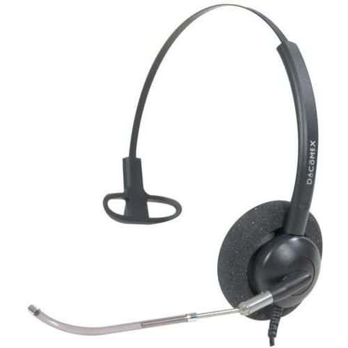 Headset met snoer, telescopische vaste microfoon, 1 luidspreker - Dacomex