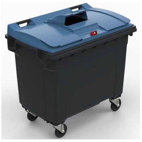 Mobiele container Plastic Omnium - speciaal deksel papier - 660 l