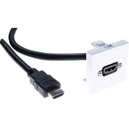 Wand aansluitpaneel 45 x 45 met haakse HDMI-kabel - 10 m