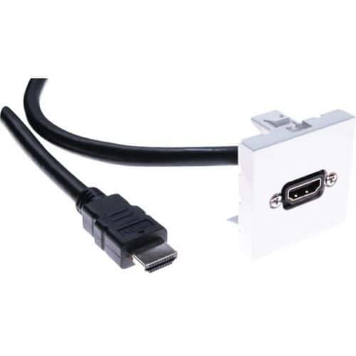 Wand aansluitpaneel 45 x 45 met haakse HDMI-kabel - 5 m