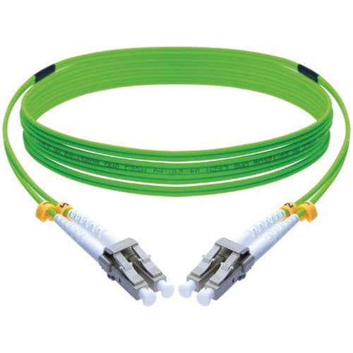 Duplex jumper 2,0 mm OM5 LC-UPC/LC-UPC groen - 2 m