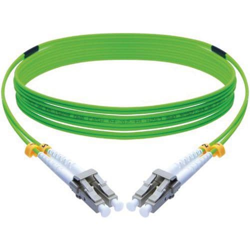 Duplex jumper 2,0 mm OM5 LC-UPC/LC-UPC groen - 3 m