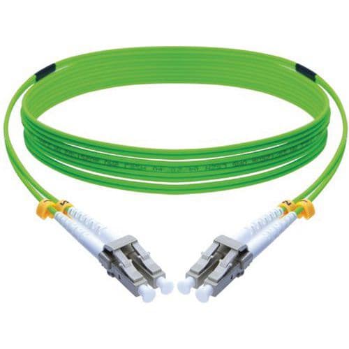 Duplex jumper 2,0 mm OM5 LC-UPC/LC-UPC groen -  5m