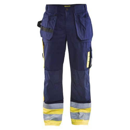 Werkbroek High Vis 1529 - marineblauw/geel