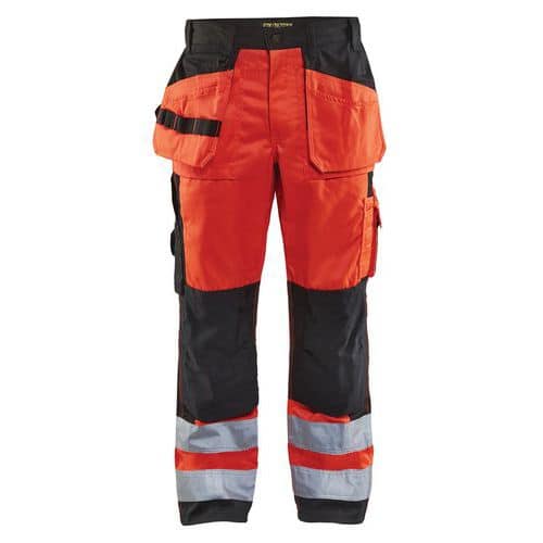 Werkbroek High Vis 1533 - rood/zwart