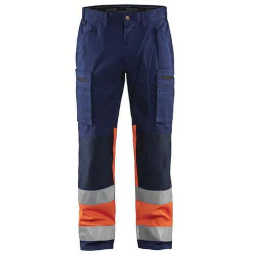 Werkbroek met Stretch High Vis 1551 - marineblauw/oranje