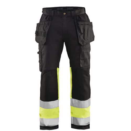 Werkbroek High Vis met stretch 1558 - zwart/geel