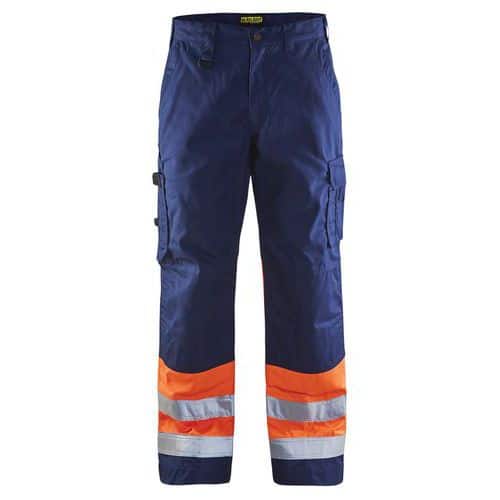 Werkbroek High Vis 1564 - marineblauw/oranje