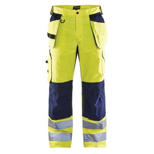 Werkbroek High Vis met ventilatie 1565 - geel/marineblauw