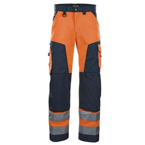 Werkbroek High Vis zonder spijkerzak 1566 - oranje/marineblauw