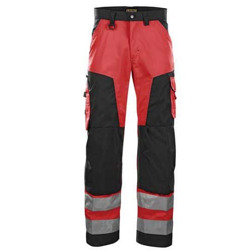 Werkbroek High Vis zonder spijkerzak 1566 - rood/zwart