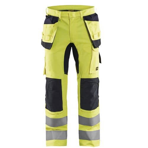 Werkbroek Multinorm vlamvertragend met stretch 1587 - geel/marineblauw