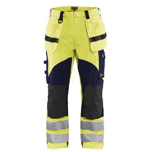 Werkbroek vlamvertragend Multinorm 1589 - geel/marineblauw