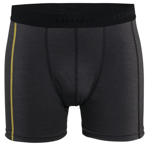 Boxershort XLIGHT 100% Merino 1847 - donkergrijs/geel