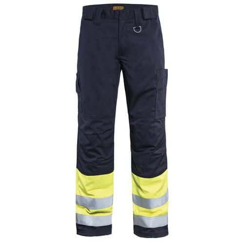 Winterwerkbroek Multinorm 1869 - marineblauw/geel