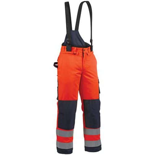 Winterwerkbroek High Vis 1885 - met sneeuwstopper - oranje/blauw