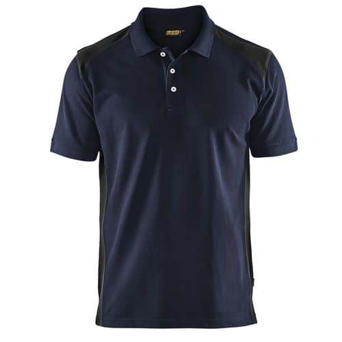 Poloshirt Piqué 3324 - kraag met knoopsluiting - marineblauw/zwart