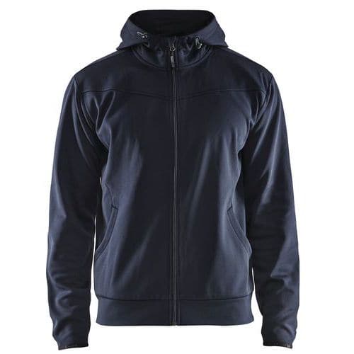 Hoodie met rits 3363 - marineblauw/zwart