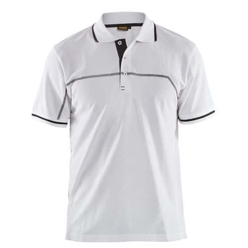 Poloshirt korte mouw knoopsluiting 3389 - wit/donkergrijs