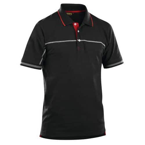 Poloshirt korte mouw knoopsluiting 3389 - zwart/rood