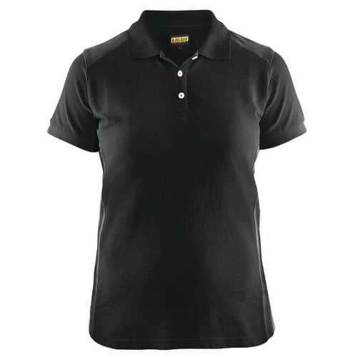 Poloshirt Dames korte mouw knoopsluiting 3390 - zwart/donkergrijs