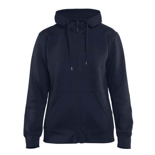 Hoodie Dames met 1-weg rits 3395 - marineblauw